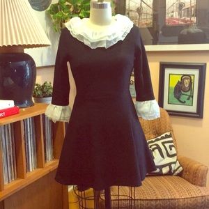 Vintage Wednesday Adams Style Black Mini Dress